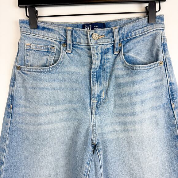 GAP Denim High Rise Wide Leg Crop Jeans Womens - 2 26 S Short - Picture 2 of 9